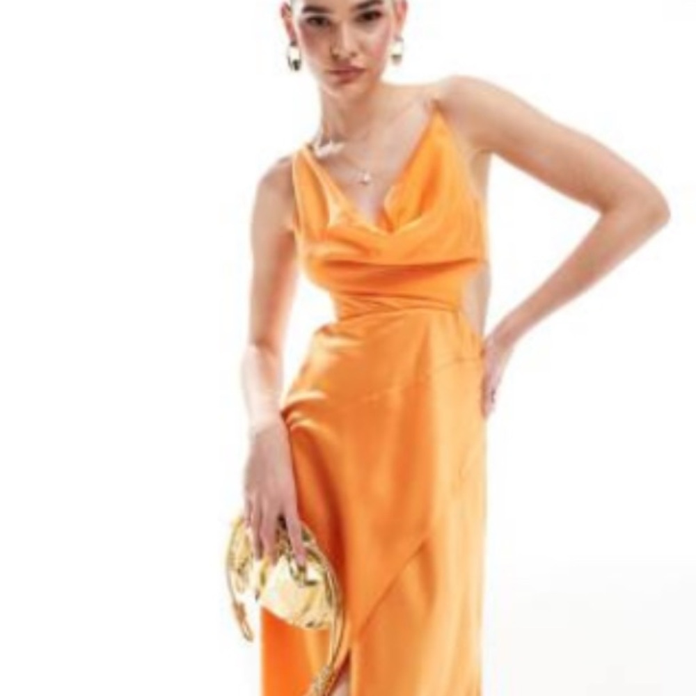 ASOS Vibrant Orange Backless Dress